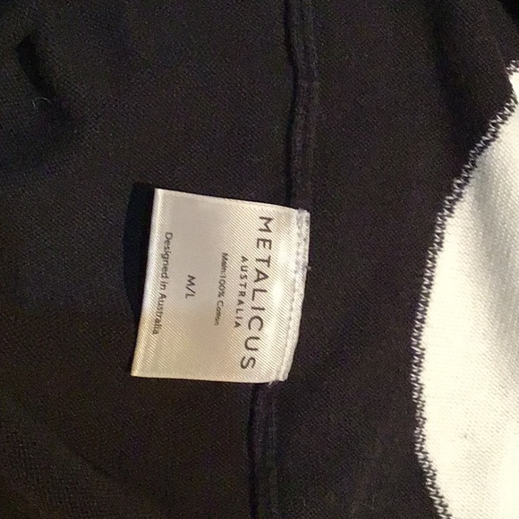 Metalicus Black & White Cotton Jumper Size M/L - Picture 5 of 5